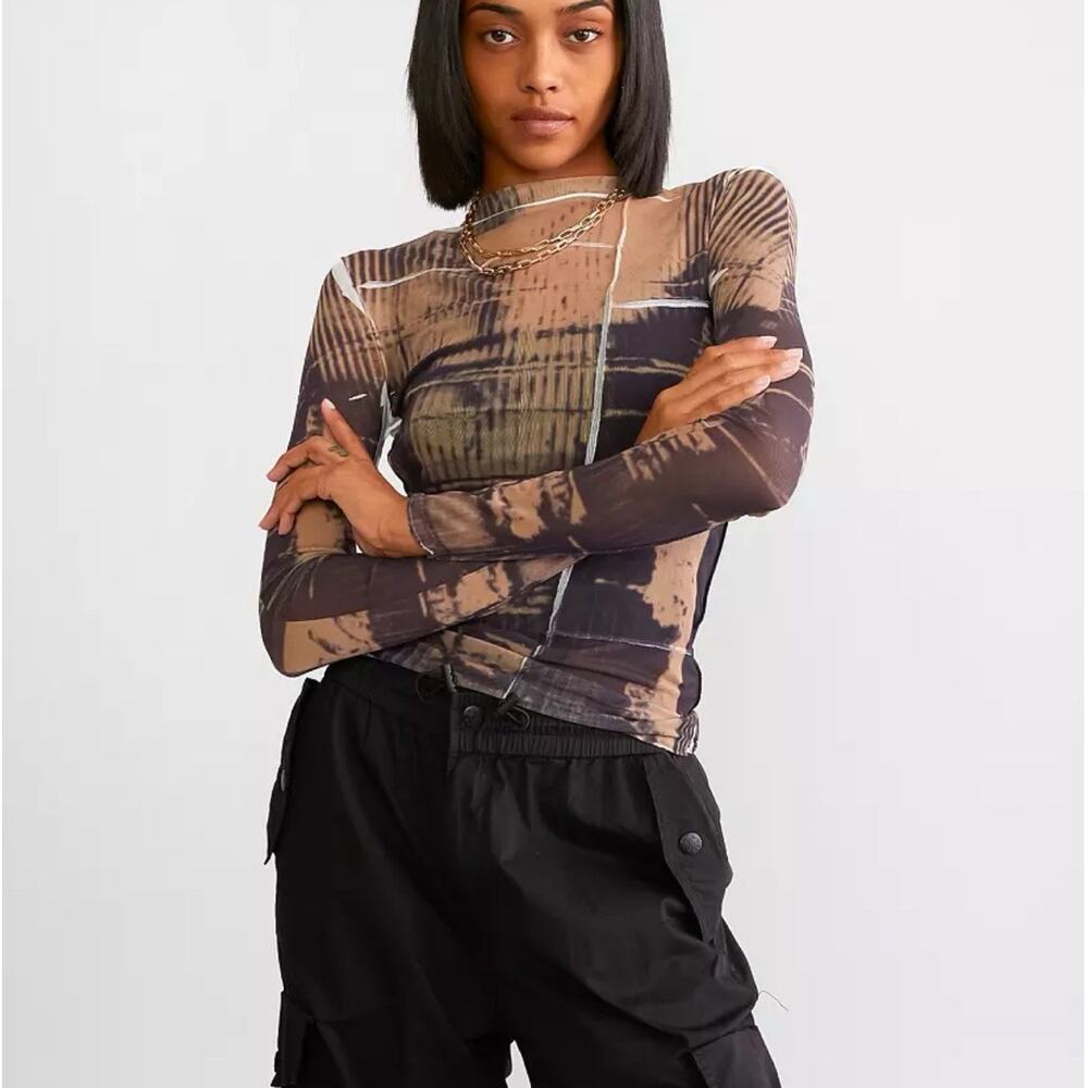 Gilded Intent Small Exposed Seam Sheer Mesh Top (AH25)